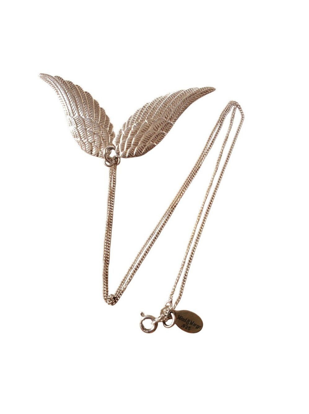 Large Angel Wing Pendant Necklace